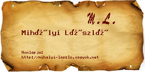 Mihályi László névjegykártya