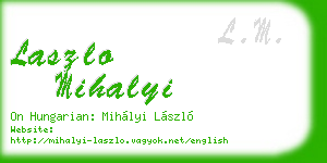 laszlo mihalyi business card