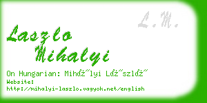 laszlo mihalyi business card